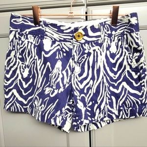 Lilly Pulitzer The Callahan Shorts Pockets Navy Blue Size 0